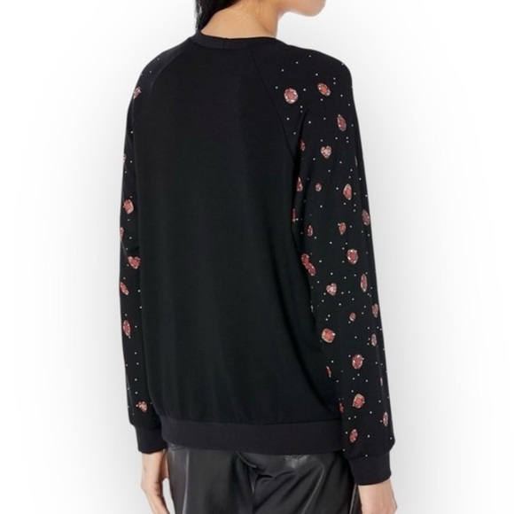 Lauren Moshi Noleta Ruby Lips Gem Print Pullover Sweatshirt Size Large - Picture 2 of 8